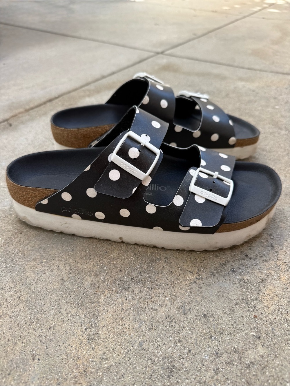 Birkenstock Papillio Polka Dot Arizona Platform Sandal Sz 42 / Women’s 11 - Picture 5 of 8